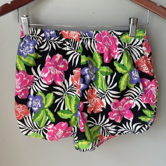 Vintage 1980’s Gitnao Sun Kiss Swimwear Collection Shorts Womens Size Med Floral - Picture 1 of 8
